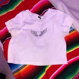 cropped white brandy melville top